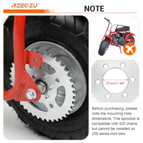40 Tooth Rear Sprocket for #40 41 420 Chain Coleman CT100U GMB100 - color: Silver-40 Tooth