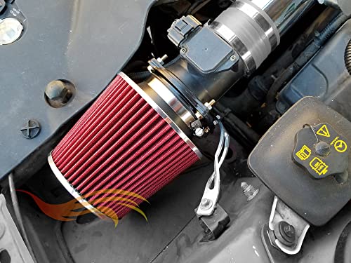 Rtunes Racing 3.5-Inch 89mm Narrow Washable Dry Cone Air Filter, Red - size: Narrow 3.5"