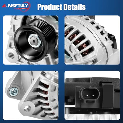 Alternator Fits for 2003 2004 2005 2006 Ram 1500 2500 3500, Durango 2004, V8 5.7L, Alternator Replacement 400-24064, 13985, 1-2553-01BO, 90-15-6420, LRA03589, 56028699AA, 0-124-525-006