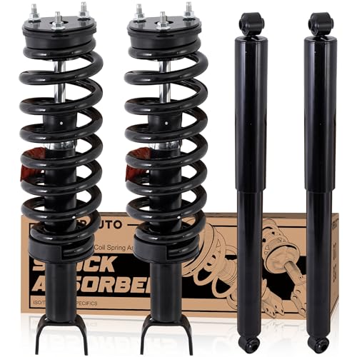 KUIPERAUTO Front+Rear Strut Shocks Assembly Compatible with 2006 2007 2008 Dodge Ram 1500 (4WD 5-Lug Wheel Models Only) - size: 2x Front + 2x Rear, style: 2006-2008