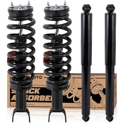 KUIPERAUTO Front+Rear Strut Shocks Assembly Compatible with 2006 2007 2008 Dodge Ram 1500 (4WD 5-Lug Wheel Models Only) - size: 2x Front + 2x Rear, style: 2006-2008