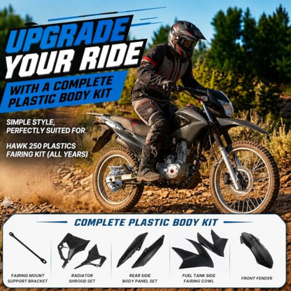 Plastics Fairing Kit for Hawk 250(All Years) - color: carbon fiber pattern