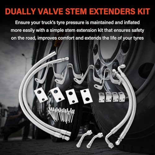Dually Valve Stem Extenders Kit, 16" to 19-1/2"