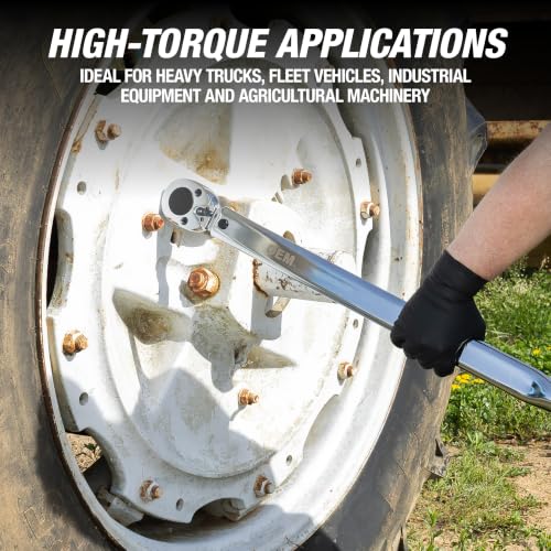 OEMTOOLS 25688 3/4 Drive Socket Torque Wrench, Ratchet Click Style, 100-600 Ft/Lb., 135.5 - 813.5 Nm, Accurate to +/-4%, 43 Inches Long - color: Chrome, size: 3/4" Dr. 100-600 Ft/Lbs