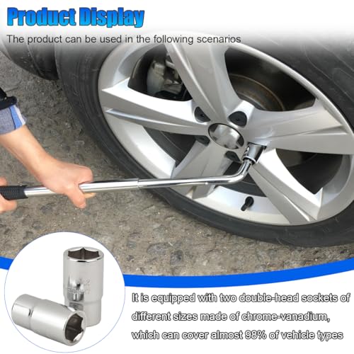 Telescoping Lug Wrench, with 17/19mm & 21/23mm Sockets - size: Telescoping