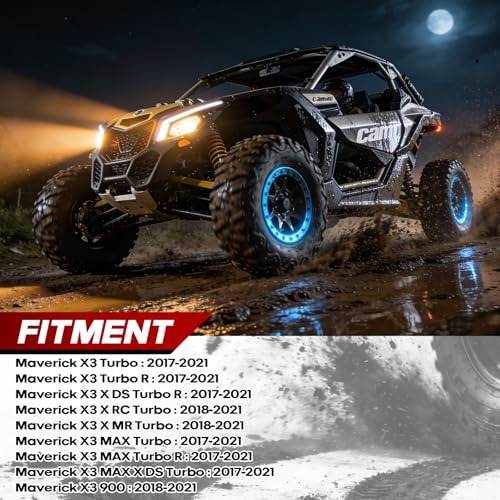 Rear Radius Rods for Can-Am Maverick X3 (64" Body) - for 2017–2021 X RC/RS/MR/MAX Models, Heavy-Duty Pre-Adjusted Steel with Heim Joints - Red