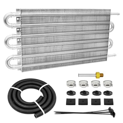 6 Pass Ultra-Cool Tube and Fin Transmission Cooler - color: Silver, size: 6-pass