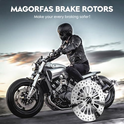 11.8" Polished Front & Rear Brake Rotors w/Bolts Set Fit forHarley Davidson Touring, for Electra Glide/Road King/Street Glide/Road Glide 2008-2022-3 PCS - size: 2 Front 1 Rear Rotor