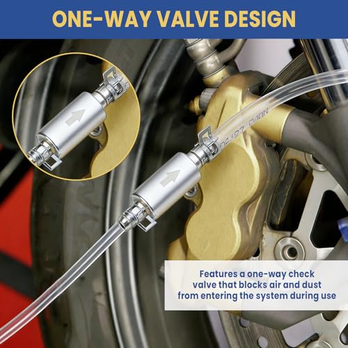 4-Pack Brake Bleeder Hose Kits with One-Way Check Valves