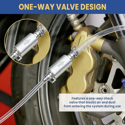 4-Pack Brake Bleeder Hose Kits with One-Way Check Valves