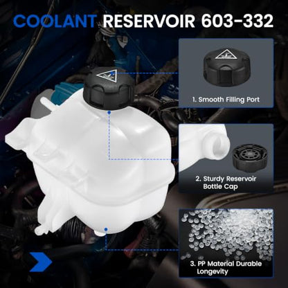 603-332 Coolant Tank for BMW/Mini Cooper 07-16 - color: White, size: 603-332