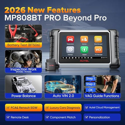 Autel MaxiPRO MP808BT PRO, 2026 ECU C0ding Scanner w/ 2-Year Update ($700)