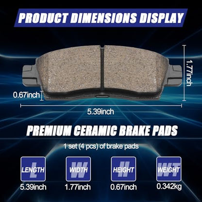 Ceramic Rear Brake Pads for Chevrolet Traverse,Trailblazer - size: D883