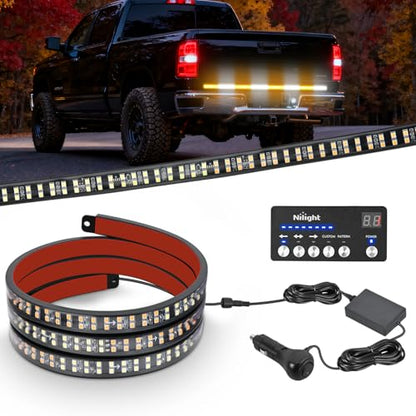 Nilight 60 Inch Emergency Strobe Light Strips with Controller Amber White - color: 60" Tailgate Strobe w/ Controller Amber/White