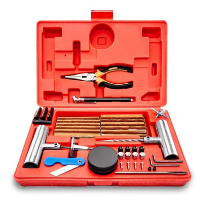 TOOLUXE 50003L Universal Heavy Duty Tire Repair Kit | 57 Piece Value Pack | Fix Punctures and Plug Flats | Ideal for Cars, Trucks, Motorcycle, ATV, Jeeps, Off Road Vehicles, RV, Tractors … - size: 57 Piece Repair Kit