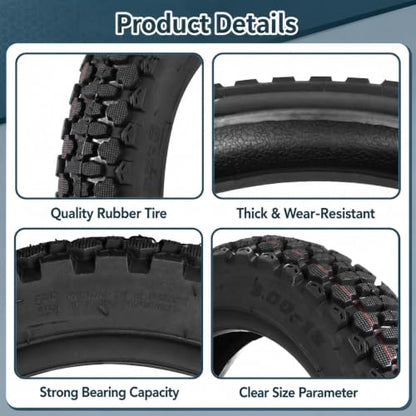 yeesport 3.00-12 Dirt Bike Tire 80/100-12 Street Tire Motorcycle Tube Set