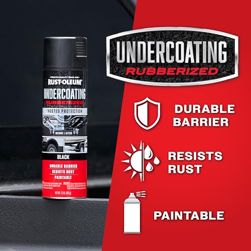 Rust-Oleum Rubberized Black Undercoating Rust Resistant Spray Paint - size: 15 Ounce (Pack of 1)