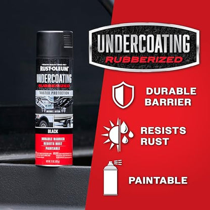 Rust-Oleum Rubberized Black Undercoating Rust Resistant Spray Paint - size: 15 Ounce (Pack of 1)