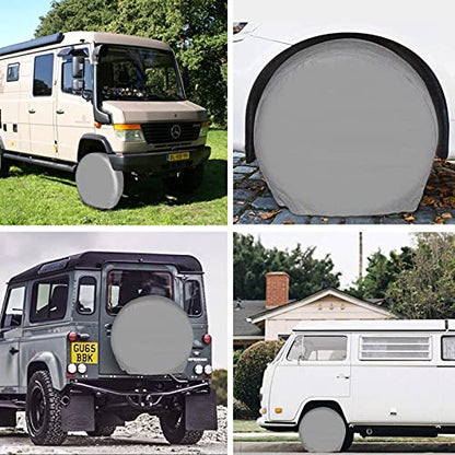 Tire Covers for RV Wheel Set of 4 Non-Woven Wheel Covers Waterproof UV Coating Tire Protectors Universal Fit for RV Trailer Camper Truck Jeep SUV Car Wheel, Fits Tire Diameters 27-29” - size: 27-29”