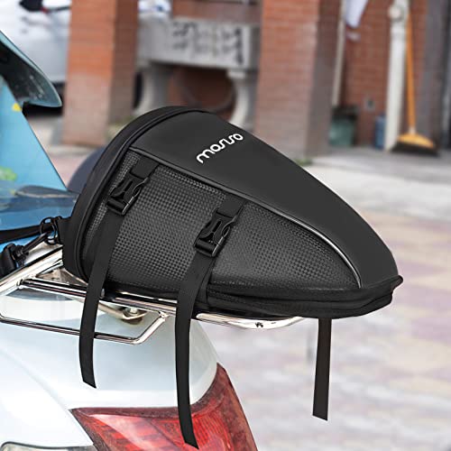 MOSISO Motorcycle Tail Bag Waterproof Polyester Storage Saddle Bag,Black - color: Black