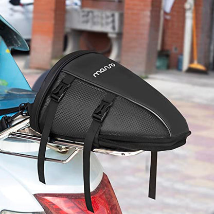 MOSISO Motorcycle Tail Bag Waterproof Polyester Storage Saddle Bag,Black - color: Black