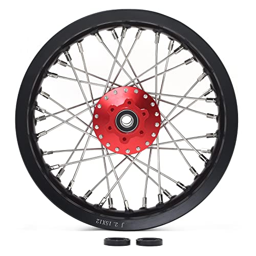 TOFR 12" x 2.15" Front Rear Wheels Hubs Rims for Surron Light Bee X LBX - color: Red, size: 12" 12" Front Rear