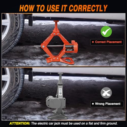 Nilight Electric Car Jack 3 Ton 12V Scissor Lift Jacks with Remote Control - size: 3 T w Remote Control