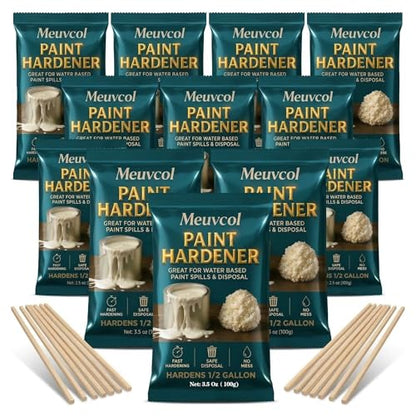 Meuvcol Paint Hardener for Disposal,12 Pack Fast Acting Paint Drying Powder