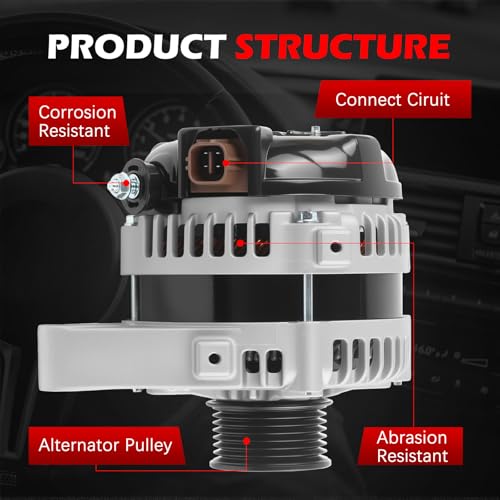 11139 Alternator 130Amp 12V for Tacoma V6 4.0L 2005-2015, 4Runner 2003-2009 V6 4.0L, High Output Alternator OE 270600P010, 270600P020, 270600P02084, 124325123, 1042103470, 13984, 11129 - size: 11139 | 130A