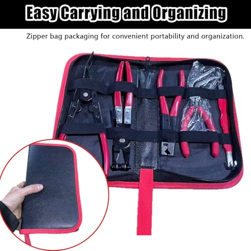 LUOWPZI 5-Piece Automotive Electrical Disconnect Pliers Kit, Fuel Line Tool Set Hose Clamp 60° Angled Connector Separator Trim Clip Removal Tools Plug Release & Wire Terminal Remover for Auto Repair - size: 5 Pcs