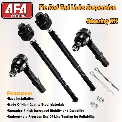 4Pcs Front Inner and Outer Tie Rod Ends Kit Fits for 2007-2013 Chevy Silverado Suburban 1500 Tahoe Avalanche, GMC Sierra Yukon XL 1500, Cadillac Escalade ESV EXT, Replace EV800084 ES800223 - size: EV800084-800223X2