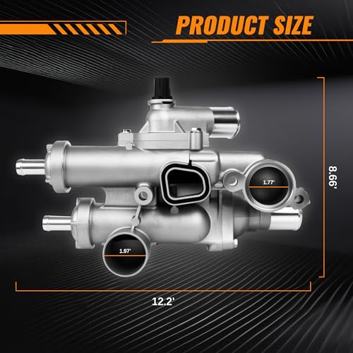 68003582AB Upgraded Aluminium Engine Coolant Thermostat Housing Assembly Compatible with Chrysler 200 Sebring Dodge Avenger Caliber Journey Jeep Compass Patriot 2.4L 2007-2020 with Sensor #902-319