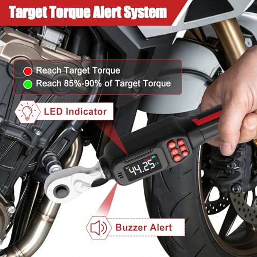 VANPO Digital Torque Wrench, 3/8", 2.21–44.25 ft-lb for Motorcycles - size: 3/8-Inch -01