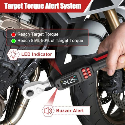 VANPO Digital Torque Wrench, 3/8", 2.21–44.25 ft-lb for Motorcycles - size: 3/8-Inch -01