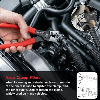 Electrical Disconnect Pliers,Hose Clamp Pliers,Electrical Connector Removal Tool,18Pcs Terminal Removal Tool Kit,Vantora 5Pcs Automotive Tools for Car Wiring and Fuel Line