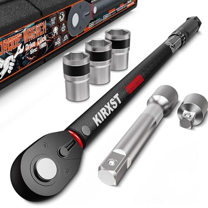 1/2" Drive Torque Wrench 8-168Ft.-Lb./10.9-227.9Nm, Two-way Adjustable 72-tooth Click Torque Wrench, Dual Scale, ±3% Accuracy Wrench, Suitable for Maintenance Bicycles, Cars and Trucks - size: 1/2"