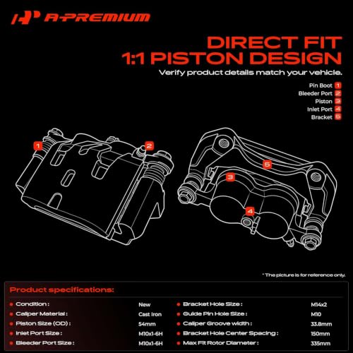 A-Premium Disc Brake Caliper with Bracket