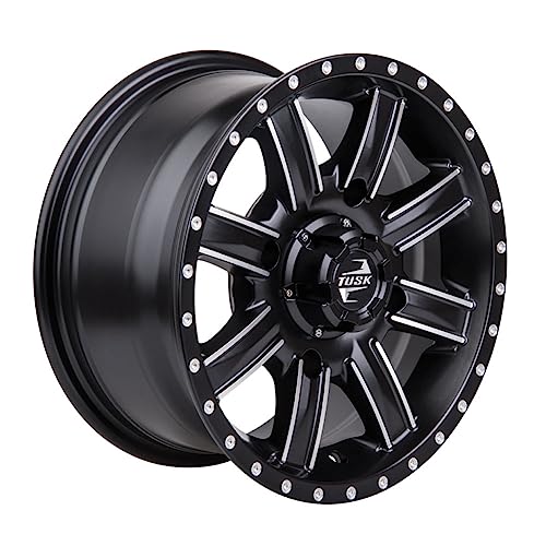 TUSK 4/156 Cascade Wheel 14x7 4.0 + 3.0 Machined/Black for Kawasaki Teryx KRX 1000 Blackout Edition 2025