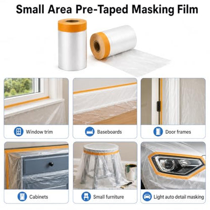 Drop Cloth for Painting, Painters Plastic Sheeting 22" x65' 2Rolls - size: 22in x 65Ft