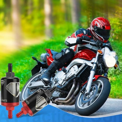 1/4 inch 8mm Fuel Filter Inline with Clear View Glass Gas Hose