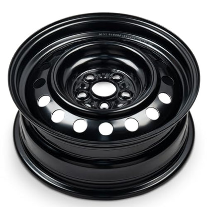 Wheel 15x6 in Steel Rim 5 Lug 100mm 33mm Offset 54.1mm CB| Powder-Coated Black finish Fits 2009-2020 Toyota Corolla | New OEM Replacement - 4261102880 - size: 15x6 inch - Black