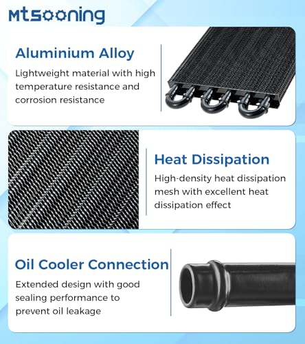 Transmission Oil Cooler Kit, Universal 6 Pass 5/16" Tube and Fin Oil Cooler - size: 6-PASS