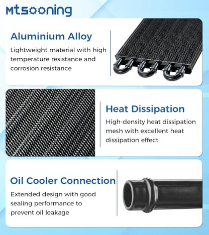 Transmission Oil Cooler Kit, Universal 6 Pass 5/16" Tube and Fin Oil Cooler - size: 6-PASS