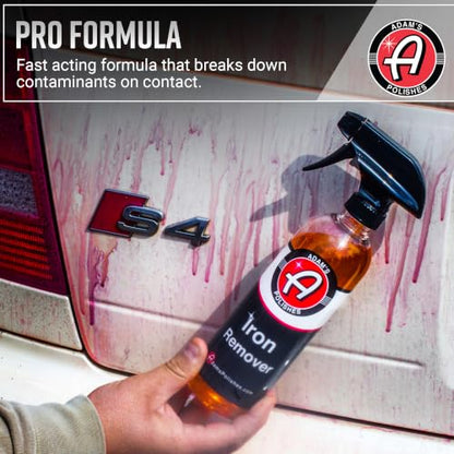 Adam's Iron Remover (16oz, 2 Pack) - Fallout & Iron Remover Spray for Car Detailing Removes Iron Particles in Auto Paint, Wheels, Motorcycle, RV & Boat - Use Before Clay Bar, Wax or Car Wash - size: 16 fl. oz (2 Pack)