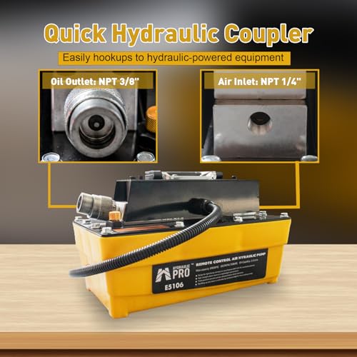 Air Hydraulic Pump with 9.8 ft Remote Control, 10,000 PSI Plastic Pump