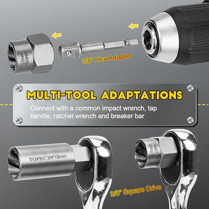 Topec Deep Bolt Extractor Set 28PCS, 3/8" Drive Stud Remover kit - color: 28pcs