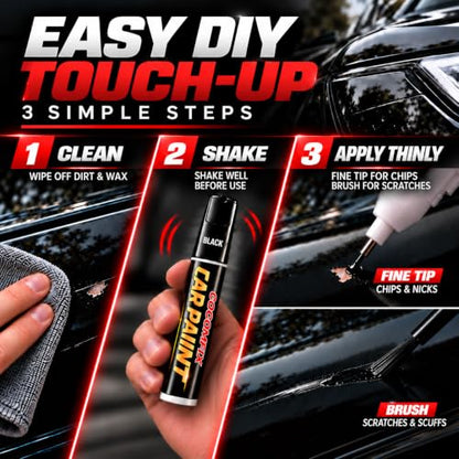 Black Touch Up Paint for Cars, Car Scratch Repair Pen for Chips & Scrapes - color: Black