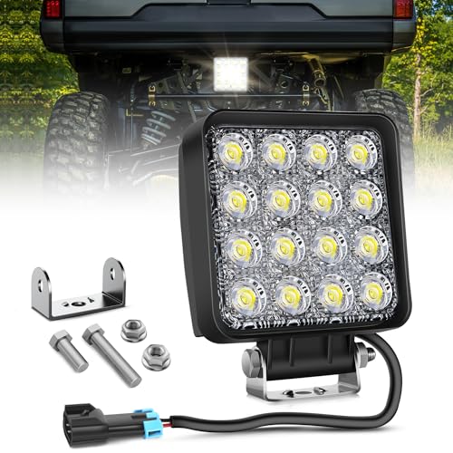 Nilight Ranger Backup Light 48W Flood Reverse Rear Lights Tractor LED Pod Lighting Plug and Play Kit Compatible with Polaris Ranger 1000 XP Crew 2018 2019 2020 2021 2022 2023 2024 - color: 48W Ranger Backup LED Light