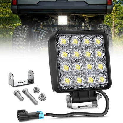 Nilight Ranger Backup Light 48W Flood Reverse Rear Lights Tractor LED Pod Lighting Plug and Play Kit Compatible with Polaris Ranger 1000 XP Crew 2018 2019 2020 2021 2022 2023 2024 - color: 48W Ranger Backup LED Light