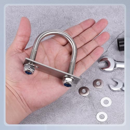 METALLIXITY U Bolts 4Set M10x51x85,Round U Bolt Kits 304 SS U Clamp - color: Silver, size: M10x51x85mm